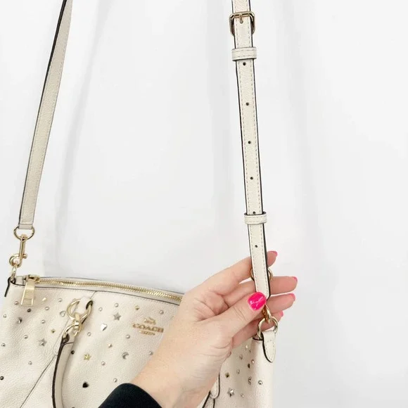 Coach Cream Satchel with Gold Accents - Picture 7 of 12